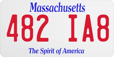 MA license plate 482IA8