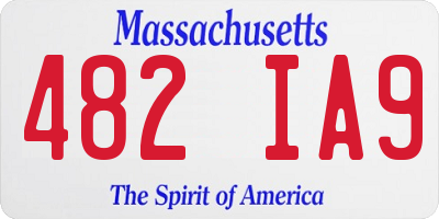 MA license plate 482IA9