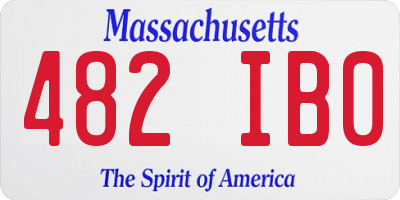 MA license plate 482IB0