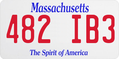 MA license plate 482IB3