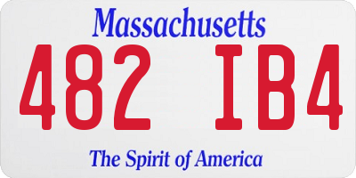 MA license plate 482IB4