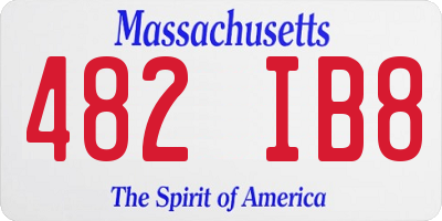 MA license plate 482IB8