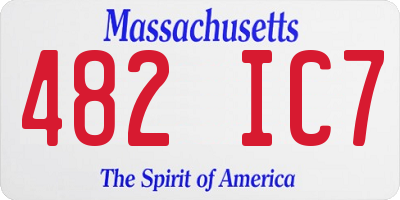 MA license plate 482IC7