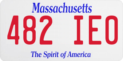 MA license plate 482IE0
