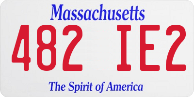 MA license plate 482IE2