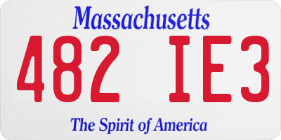 MA license plate 482IE3