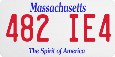 MA license plate 482IE4