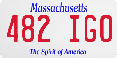 MA license plate 482IG0
