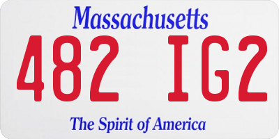 MA license plate 482IG2