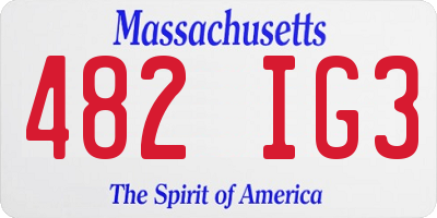 MA license plate 482IG3