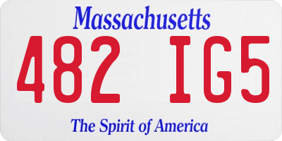 MA license plate 482IG5