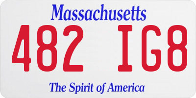 MA license plate 482IG8