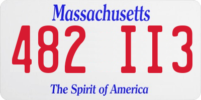 MA license plate 482II3