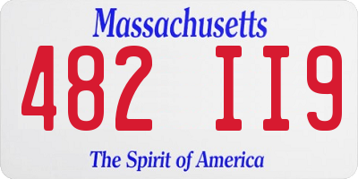 MA license plate 482II9