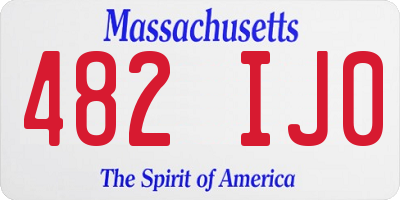 MA license plate 482IJ0