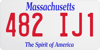 MA license plate 482IJ1
