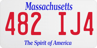 MA license plate 482IJ4