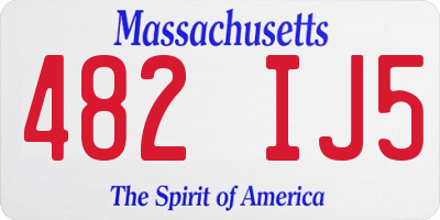 MA license plate 482IJ5