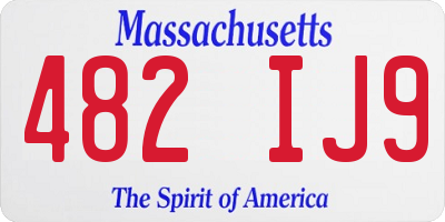 MA license plate 482IJ9