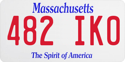 MA license plate 482IK0