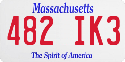 MA license plate 482IK3