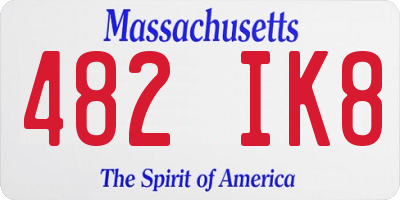 MA license plate 482IK8