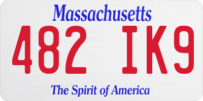 MA license plate 482IK9