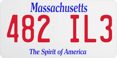 MA license plate 482IL3