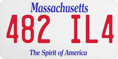 MA license plate 482IL4