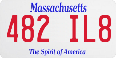 MA license plate 482IL8