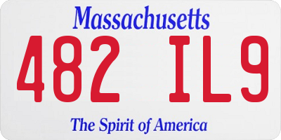 MA license plate 482IL9