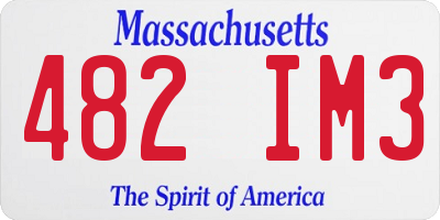 MA license plate 482IM3