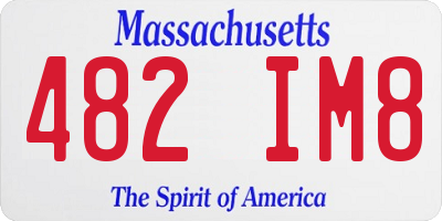MA license plate 482IM8