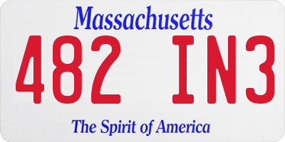 MA license plate 482IN3