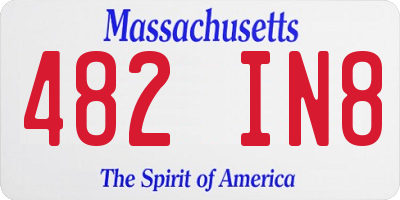 MA license plate 482IN8
