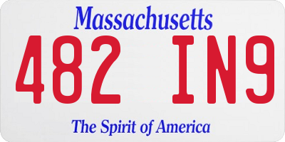 MA license plate 482IN9