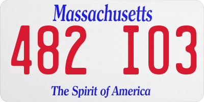 MA license plate 482IO3