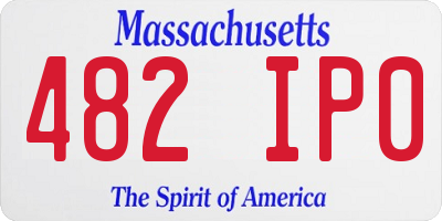 MA license plate 482IP0
