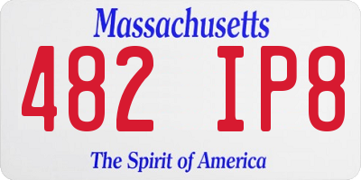 MA license plate 482IP8