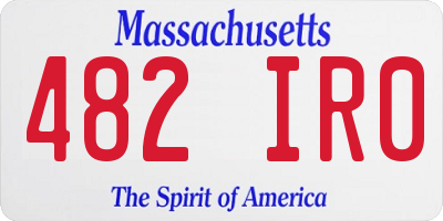 MA license plate 482IR0