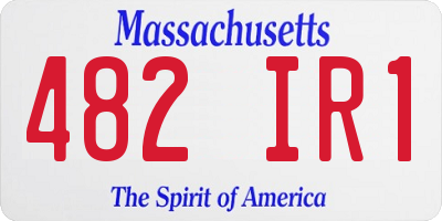 MA license plate 482IR1