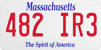 MA license plate 482IR3