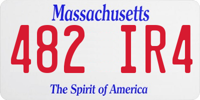 MA license plate 482IR4