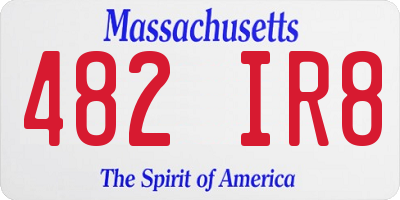 MA license plate 482IR8