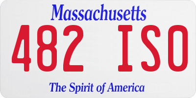 MA license plate 482IS0