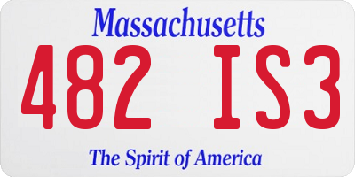 MA license plate 482IS3