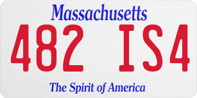 MA license plate 482IS4