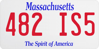 MA license plate 482IS5