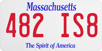 MA license plate 482IS8