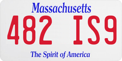 MA license plate 482IS9